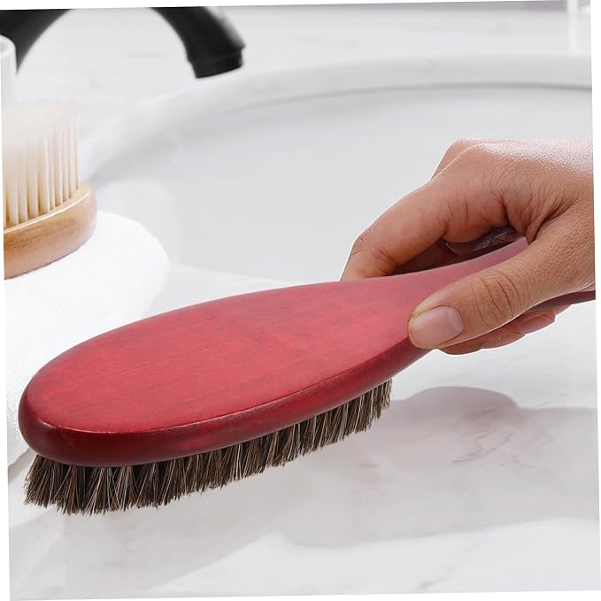 NOLITOY 3pcs Handle Horsehair Shoe Brush Cleaning Tool for Boot Care Efficient Polishing for Footwear