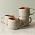 Ava Nord Stoneware Ceramic Coffee Mugs Set of 4 | 12 oz | Sage Ash | Lead-Free, Non-Toxic, Freezer - Microwave & Dishwasher Safe, Comfortable Handle, Aesthetic Nordic Design for Cappuccino