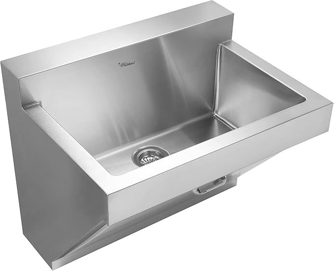 Whitehaus WHNC3022W-BSS Noah'S Collection 30-Inch Commercial Wall Hung Laundry-Scrub Sink, Brushed Stainless Steel
