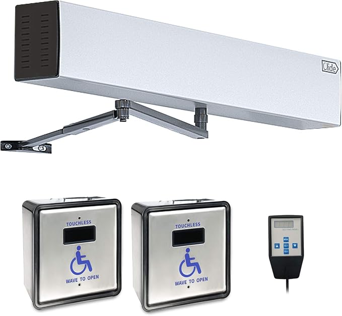 Contactless Door Opener,Handicap Door Opener Contactless Sensor Open with 2PCS Wired Square 4.5'' Handicap Sensor Switches Olide-513N