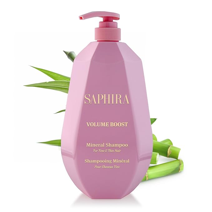 Saphira Volume Boost Shampoo with Dead Sea Minerals – Volumizing Shampoo for Fine & Thin Hair – Lightweight Body & Lift – Sulfate Free Professional Hair Care 34oz / 1000ml