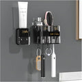 Toothbrush Rack Toothbrush Rack Free Punch with Mouthwash Cup Brushing Cup Wall-Mounted Bathroom Multi-Functional Storage Box Bathroom Toothbrush Holder(A,Medium)