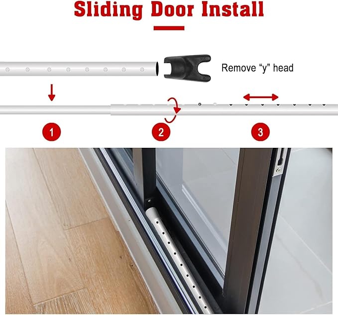 SECURITYMAN 3-in-1 Door Security Bar, Security Door Stoppers & Door Barricade – Heavy Duty Adjustable Iron Security Lock Bar for Home Defense, Apartment & Travel Safety (2 Pack - White)