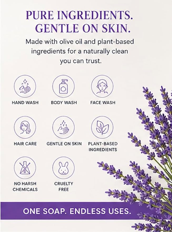 Brittanie's Pure Organic Castile Liquid Olive Oil Soap Refill, Lavender 1 Gallon | Face, Body Wash, Laundry, Dishes, Pets | Vegan & Gluten Free Non-GMO