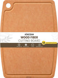 Kikcoin Wood Cutting Board, Cutting Boards for Kitchen Dishwasher Safe Non-slip Chopping Board with Juice Groove, Wood Fiber Composite Cutting Board with Hanging Hole, 14.6"*10.8"