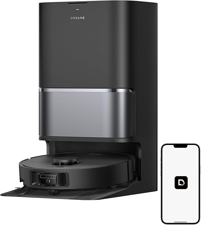 DREAME L40 Ultra Gen 2 Robot Vacuum and Mop with 25,000Pa Suction, Extendable Side Brush and Mop, All-in-One Self-Emptying & Cleaning Dock, Voice & App Control, Black