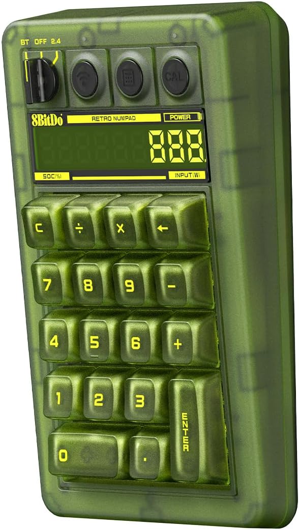 8BitDo Retro 18 Mechanical Numpad, Supports Calculator Mode, Bluetooth/2.4G/USB-C Numpad for Windows and Android - Xbox Edition