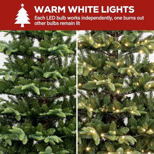 Hykolity 7.5 ft Prelit Sparse Christmas Tree with Realistic PE Foliage