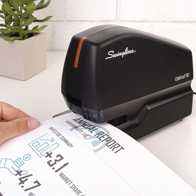Swingline Optima 45 Electric Stapler, 45-Sheet Capacity, Silver