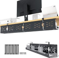 Univivi Under Desk Cable Management Tray - 48" Steel Cord Organizer, No-Drill C-Clamp & Screw Mount for Office/Home, Effortless Wire Management (Black)