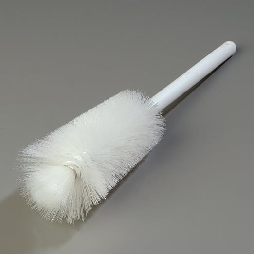SPARTA 4046702 Plastic Bottle Brush, Decanter Brush, Kitchen Brush With Soft Polyester Bristles For Cleaning, 16 Inches, White