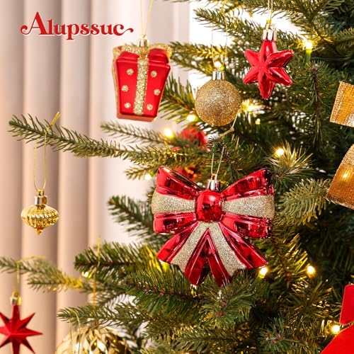 Alupssuc 82pcs Classic Christmas Balls Ornaments Set, Red and Gold