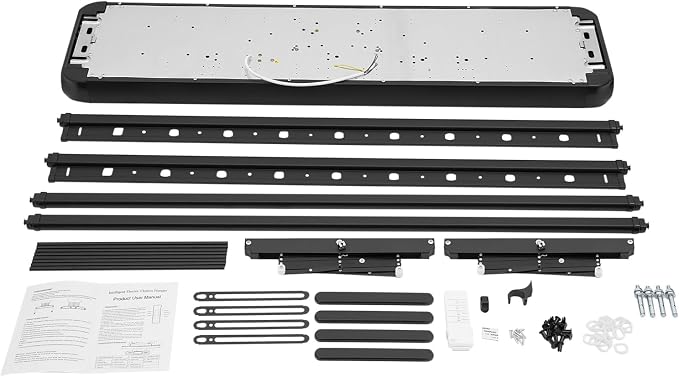 Electric Clothes Airing Rack,Adjustable Ceiling Mounted Smart Control Clothes Airing Rack w/ LED Lighting & 2 Retractable Rods,Vertical Laundry Clothesline w/ 8 Horizontal Rods for Balcony (Black)