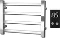 Topdattion Electric Towel Warmer | Super Thin | with Timer & Temperature Multi-Level Adjustments | Hardwired & Plug-in | 4 Bar | Brushed Finish