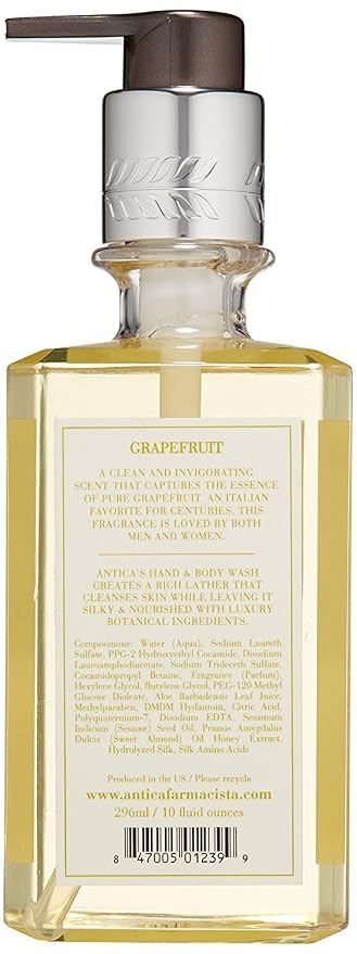 Antica Farmacista Hand & Body Wash - Luxury Nourishing & Hydrating Hand Cleansing Wash - Bath & Body Gift - Grapefruit, 10 fl oz