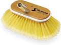 Shurhold Classic 6” Soft Bristle Deck Brush – Compact Boat Brush with Wood Block, Rubber Bumper & Split-End Polystyrene Bristles - Yellow
