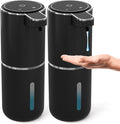 2 Pack Automatic Soap Dispenser Touchless,Liquid Hand Soap Dispenser 12.8oz Electric Wall Mounted Smart for Bathroom and Kitchen Dish Soap，Easy for Toddlers(Black)