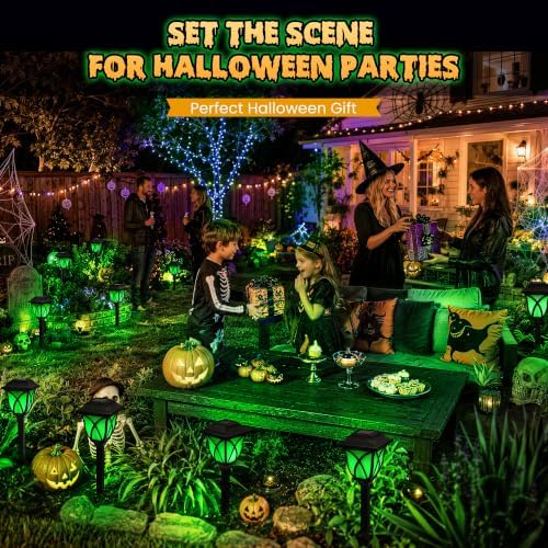 GIGALUMI Solar Halloween Lights Outdoor, LED Solar Pathway Lights 8 Pack