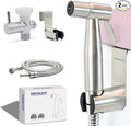 Vayzluiy Handheld Toilet Bidet Sprayer for Toilet-Adjustable Water Pressure Control with Bidet Hose for Feminine Wash, Stainless Steel Brushed Nickel Cloth Diaper for Baby Wash (Stainless Steel, 2)