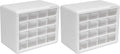 Akro-Mils 16-Drawer Plastic Drawer Storage Cabinet for Garage Organization, Beads, Makeup Organizer, Building Bricks Storage, Teacher Toolbox, 10-1/2-Inch W x 6-1/2-Inch D x 8-1/2-Inch H, 10116 White