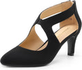 DREAM PAIRS Women's Pumps Closed Pointed Toe Kitten Heels | Elegant Party Dress Shoes with Chic Crisscross Cutouts, 2.76 Inch Heel, and Back Zip for Polished, All-day Secure Strides