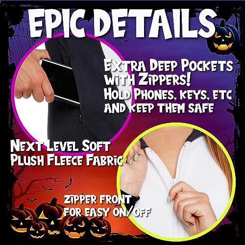 Funziez! Slim Fit Adult Onesie - Animal Costume - Plush Unisex Halloween One Piece Cosplay Suit for Women and Men