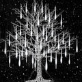 Brightown Meteor Shower Lights Outdoor, 16 Inches 16 Tubes 576 LED Icicle Lights, Waterproof Meteor Christmas Light, Hanging Falling Rain Light for Tree Bushes Holiday Party Christmas Decor,White