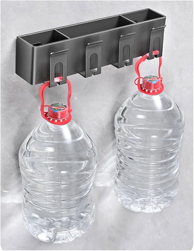 Toothbrush Rack Multifunctional black toothbrush holder removable and washable storage rack without punching wall-mounted toothbrush holder Bathroom Toothbrush Holder, S35cm
