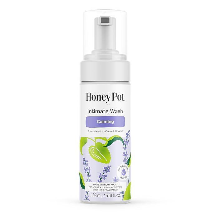 The Honey Pot Company - Feminine Wash - Calming - Herbal Infused w/Ashwagandha, Lavender, and Lemon Balm to Calm and Soothe - pH Balanced - Feminine Care for Sensitive Skin - 5.51 Fl Oz