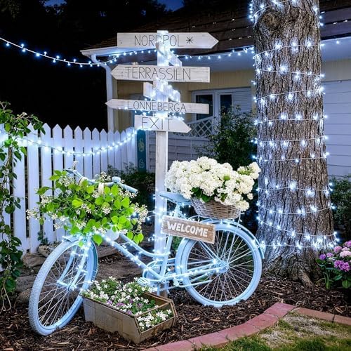 JMEXSUSS 168FT 600 LED White Christmas Lights Outdoor with Remote