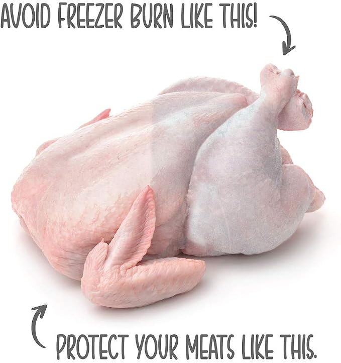 Poultry Shrink Bags 10"x18" Zip Ties and Labels, 3MIL, BPA/BPS Free, MADE IN USA (25)