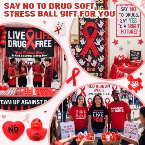 Thenshop 84 Pcs Red Ribbon Week Anti Drug Awareness