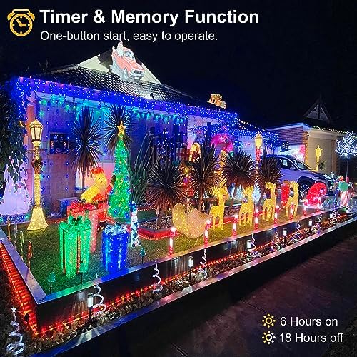 66FT Icicle Lights for Outside 640 LED Blue Christmas Lights Outdoor