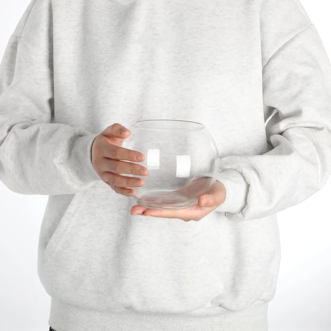 Sawysine 12 Pcs Bubble Bowl Vase Centerpiece 6''W x 5''H Round Glass Flower Vase Bulk Clear Terrarium Fish Bowl for Wedding Event Goldfish Planter Floral Centerpiece Office Home Decor