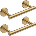 FORIOUS Toilet Paper Holder Wall Mount, Stainless Steel Rustproof Double Post Pivoting Tissue Roll Holder for Bathroom, Commercial Toilet Paper Dispenser (2 Pack, Brushed Gold)