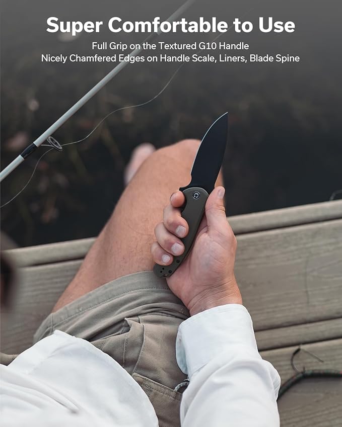 CIVIVI Praxis Folding Pocket Knife for EDC, 3.75" Blade G10 Handle C803F | Large Flipper Knife, Smooth Action, Comfortable Grip, Liner Lock, Deep Carry Reversible Clip, 9Cr18MoV Steel