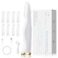 Sonic Dermaplaning Tool for Women Face, Electric Dermaplane Razor with LED Light, 2-in-1 Peach Fuzz & Dead Skin Remover, 3-Speed Facial Exfoliating Tool with 8 Replacement Blades (White)