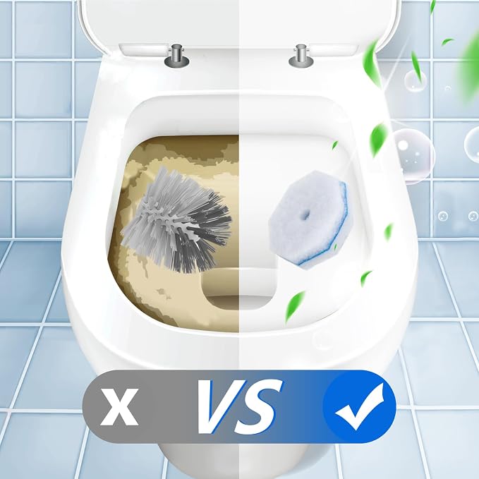 2X Cleaning Power Upgrade Formula Toilet Bowl Wand Refills, Fits for Clorox Wand,150 Count Disposable Toilet Brush Wand Refills - No Falling Apart, Fits Most Brand Toilet Brushes for Bathroom Cleaning
