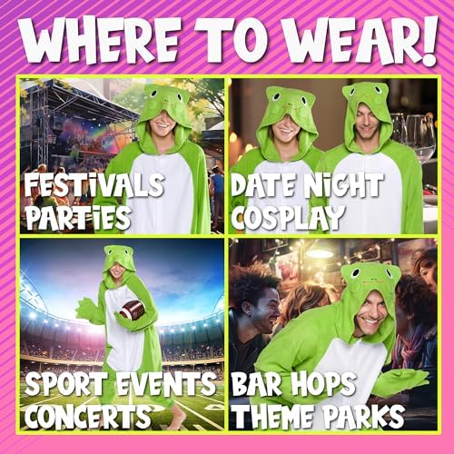Funziez! Adult Onesie Halloween Costume Animal Dinosaur Shark Unisex Plush One Piece Cosplay Suit for Adults, Men and Women