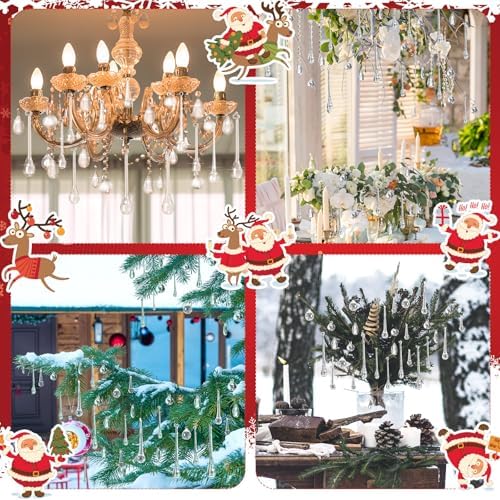 Vercraft 60 Pcs Clear Glass Christmas Ornaments for Christmas Tree