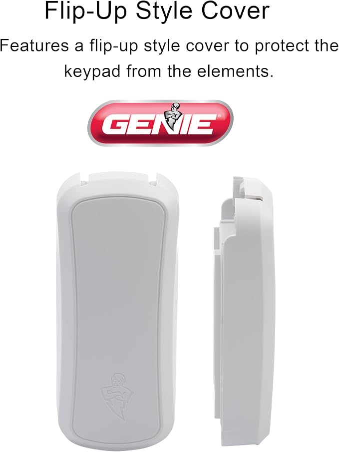 Genie Garage Door Opener Wireless Keyless Keypad - Safe & Secure Access - Compatible with All Genie Intellicode Garage Door Openers - Easy Entry into the Garage With a PIN - Model GK-R, White | Wireless Installation, Compatible with all Genie Intellico...