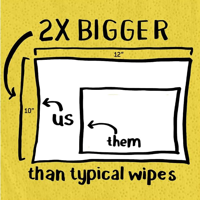 Tub O' Towels Heavy-Duty Multi-Surface Cleaning Wipes, 10" x 12", 90 Count Canister, Removes Grease, Grime, Tough Stains, Durable Disposable Wipes for Home, Garage, Outdoor Cleaning Tasks, 2-Pack