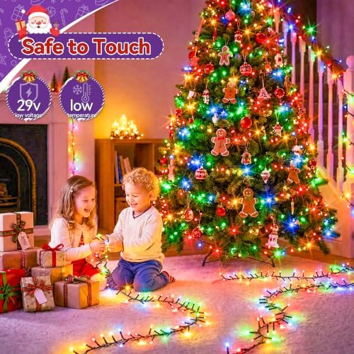1000 LED 49FT Cluster Lights, Plug in Multicolor Christmas Lights