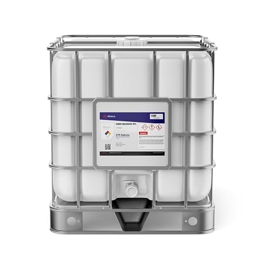 Alliance Chemical - Sodium Hypochlorite 10% - 275 Gallon IBC Tote - Water Treatment, Pool Treatment, Bleaching (NaOCl) | CAS 7681-52-9