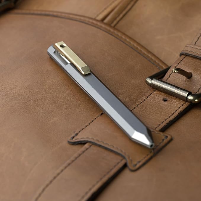 PROOF Bolt-Action Ballpoint Pen, Machined Aircraft Grade Aluminum, 0.7mm Medium Point, Black Ink, Heavy Duty