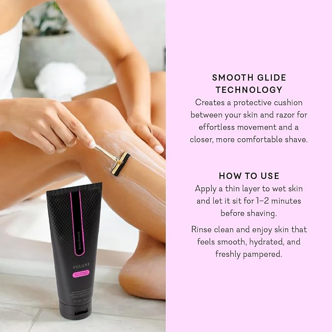 Pure Romance - Vuluxe Shaving Cream for Women - Dirty French (7 fl oz) - Prevents Razor Bumps & Irritation - Orchid, Blackberries, Vanilla - Foaming Shave Cream Moisturizer - Skin Care & Self Care