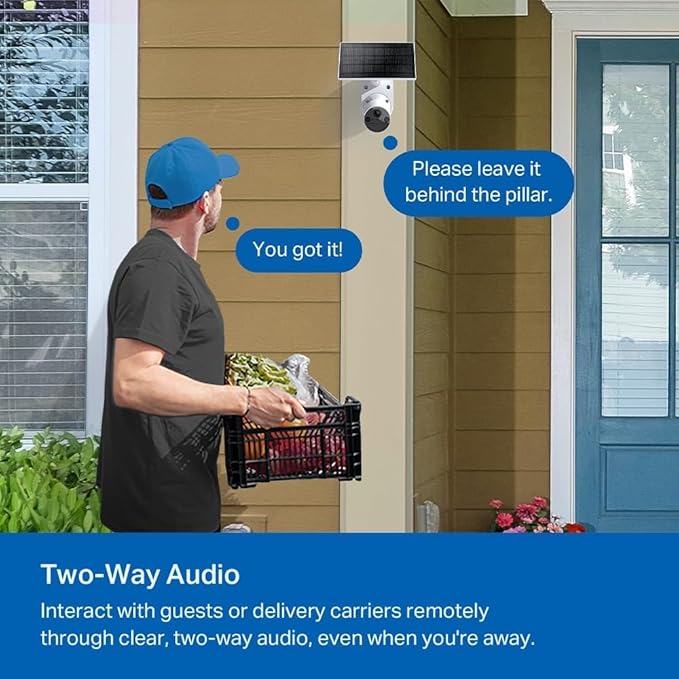 Tapo SolarCam 1080p Outdoor Wireless Security Camera, Battery Power with Solar, Person Detection, Subscription-Free Local Storage/Optional Cloud, Works with Alexa & Google Assistant, C402 KIT(3-Pack)