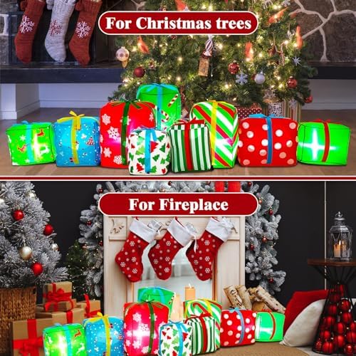 Sosation 9FT Christmas Inflatable Gift Boxes with LED Lights Outdoor Decor