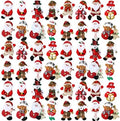 Jerify 48 Pcs Christmas Tree Plush Ornaments Xmas Hanging Decorations, Cute