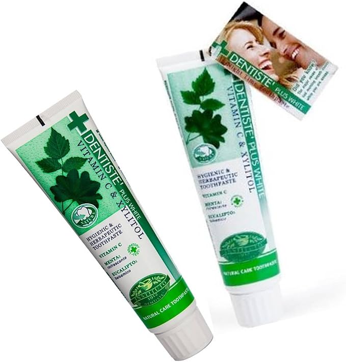 Dentiste 2x160 G. New Plus White Vitamin C & Xyitol Gum Toothpaste Made in Thailand